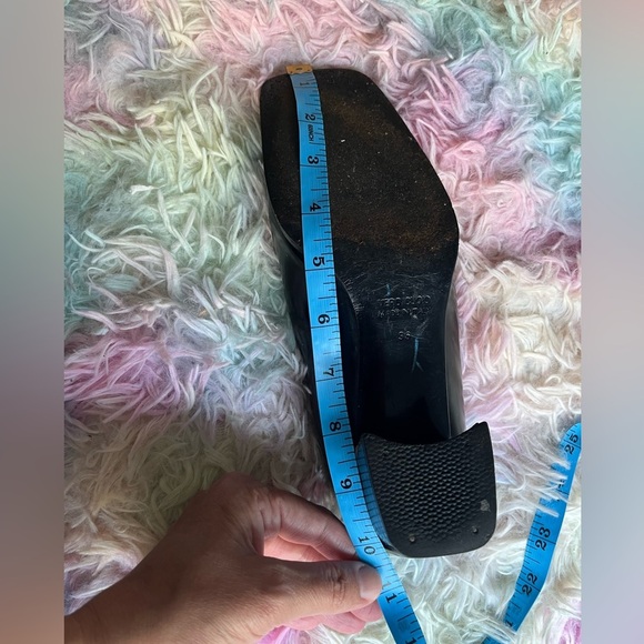 Rare Baldinini black block heel shoes Pure Leather-7.5 US 36 vintage european - Picture 15 of 16